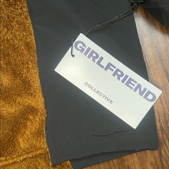 NWT GIRLFRIEND COLLECTIVE- Fleece Cropped Anorak Brown black Large - Picture 6 of 9